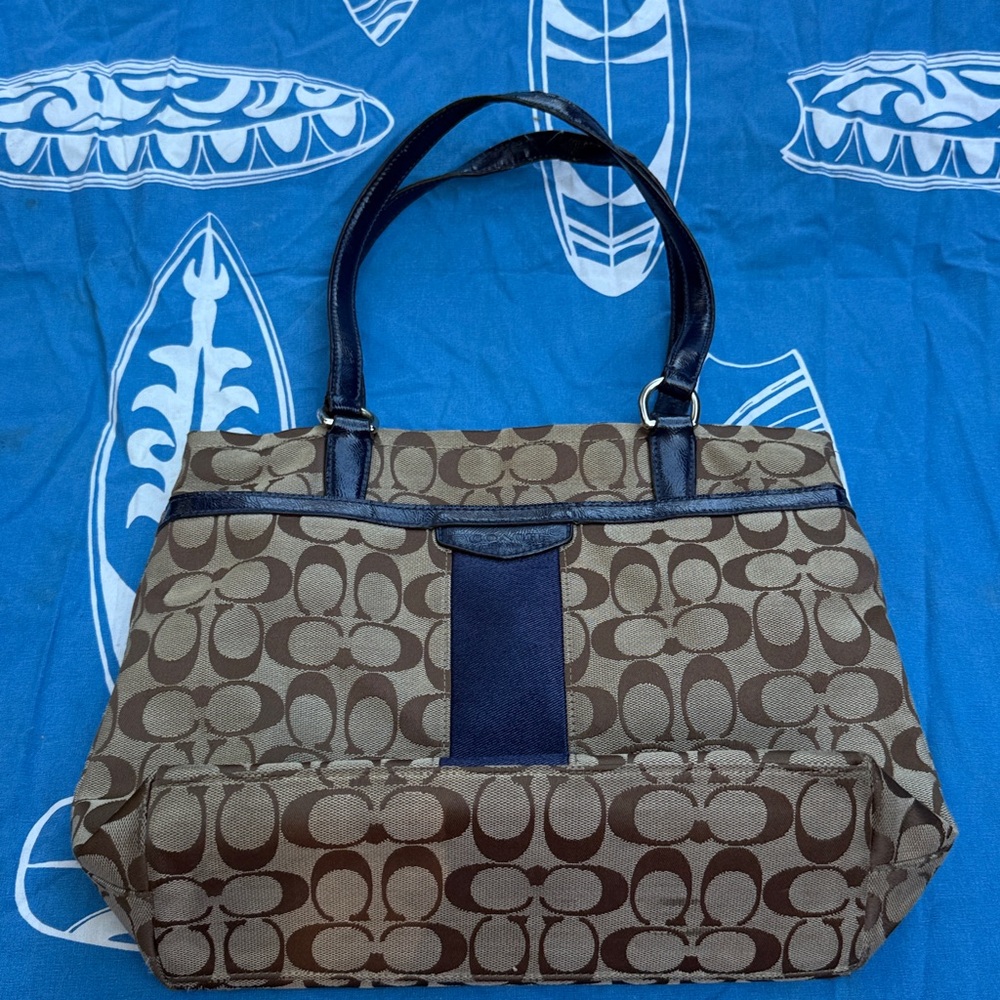 Coach Blue Leather Tag